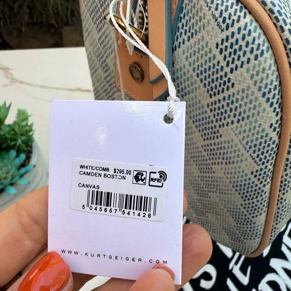 Kurt Geiger Blue and Cream Satchel - Picture 4 of 6